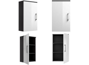 4251581553218 - Hängeschrank RIMAO-100 Hochglanz weiß anthrazit b x h x t ca 40 x 68 x 20 cm - anthrazit