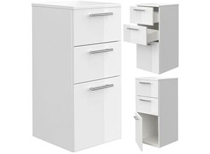 4251581554741 - Lomadox - Badezimmer Unterschrank   Midischrank ABUJA-02 weiß Hochglanz b h t 35 75 36cm