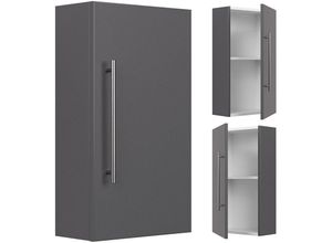 4251581554833 - Badmöbel Hängeschrank ABUJA-02 in anthrazit Seidenglanz b h t 35 62 17cm - grau