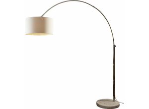 4251581569486 - Lomadox - Bogenlampe weiß Marmorfuß - b t h 180 38 210cm - weiß