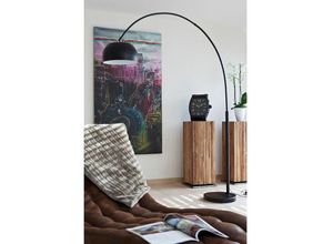 4251581569523 - Lomadox - Bogenlampe schwarz mit Dimmer 195 cm b t h 165 33 195cm - schwarz