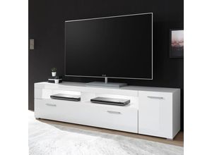 4251581574282 - Lomadox - TV-Lowboard 180cm CLAVI-61 in Hochglanz weiß b h t ca 180 48 40 cm - weiß