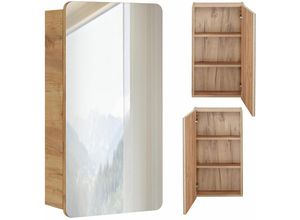 4251581575326 - Lomadox - Kleiner Spiegelschrank 40 cm LUTON-56 in Wotan Eiche Nb Nb b h t ca 40 75 16 cm - braun