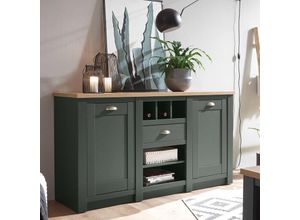 4251581575616 - Lomadox - Landhaus Anrichte Sideboard CINCINNATI-61 in grün mit Wotaneiche b h t 152 83 45cm - grün