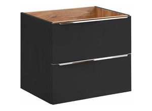 4251581576279 - Waschtischunterschrank 60cm TOSKANA-BLACK-56 in seidenmatt anthrazit B H T ca 60 57 46cm - grau