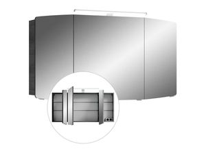 4251581578761 - Lomadox - Badmöbel Spiegelschrank graphit Struktur 120 cm CERVIA-66 mit LED-Beleuchtung b h t 120 67 17 cm - grau