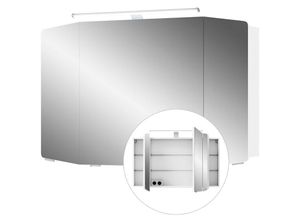 4251581578877 - Lomadox - Badezimmer Spiegelschrank 100cm CERVIA-66 in weiß mit LED-Beleuchtung b h t 100 67 17 cm - weiß