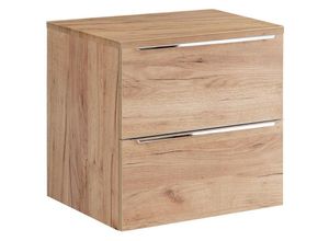 4251581582737 - Lomadox - Waschtischunterschrank 61cm mit 2 Auszügen TOSKANA-56 in Wotaneiche b h t ca 61 595 46 cm - braun