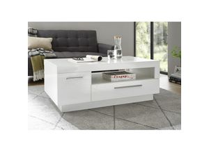 4251581585851 - Lomadox - Couchtisch MAILAND-61 zeitlos modern in Hochglanz weiß b h t 110 44 65cm - weiß