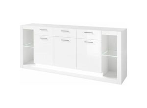 4251581585950 - Lomadox - Sideboard Mailand-61 in Hochglanz Weiß - b h t ca 198 83 43 cm - weiß