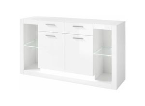 4251581585967 - Sideboard Mailand-61 in Hochglanz Weiß - b h t ca 150 83 43 cm - weiß