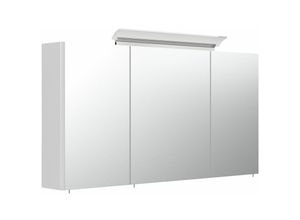 4251581591777 - Lomadox - Badezimmer Spiegelschrank 120cm NEWLAND-02 inkl Aufbau-LED-Acryllampe Hochglanz weiß b h t 120 685 17-23cm - weiß