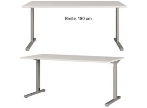 4251581592859 - Lomadox - Schreibtisch 180 cm höhenverstellbar PRATO-01 in grau b h t ca 180 80 80 cm - grau