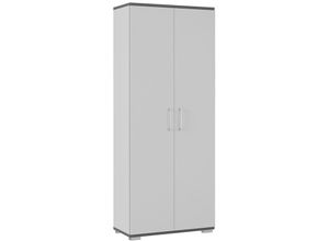 4251581592903 - Lomadox - Büro Aktenschrank PRATO-01 in grau mit graphit b h t ca 80 200 40 cm - grau