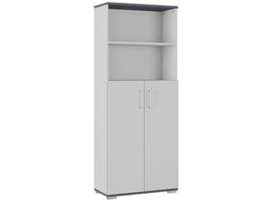 4251581592927 - Lomadox - Aktenschrank Büro PRATO-01 in grau mit graphit b h t ca 80 200 40 cm - grau