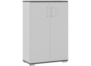 4251581592965 - Lomadox - Büro Aktenschrank PRATO-01 in grau mit graphit b h t ca 80 123 40 cm - grau