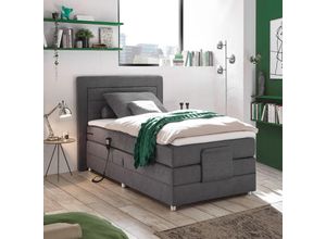 4251581593092 - Boxspringbett 100x200 cm SABA-09 in der modernen Farbe Grey und Härtegrad H2 - grau