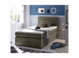 4251581593191 - Boxspringbett 120x200 cm Jugendbett mit Bettkasten Husum-09 Hotelbett in Anthrazit - schwarz