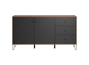 4251585591384 - Ebuy24 - Montez Sideboard 2 Türen 3 Schubladen graphite - Graphit