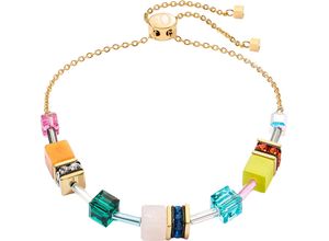 4251588328215 - CŒUR DE LION Damen Armband Edelstahl mit Bergkristall Aventurin und Rosenquarz gold