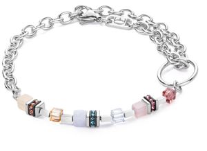 4251588334513 - CŒUR DE LION Damen Armband Edelstahl mit Aventurin Chalzedon und Rosenquarz silber