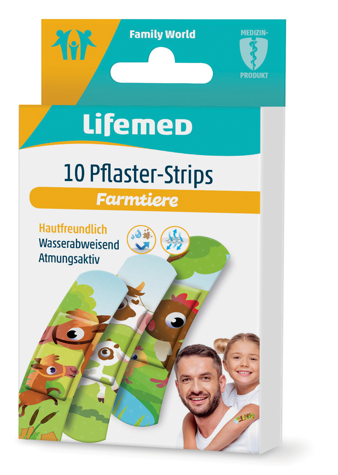 4251594200031 - Lifemed Kinder-Pflaster-Strips Farmtiere 10er