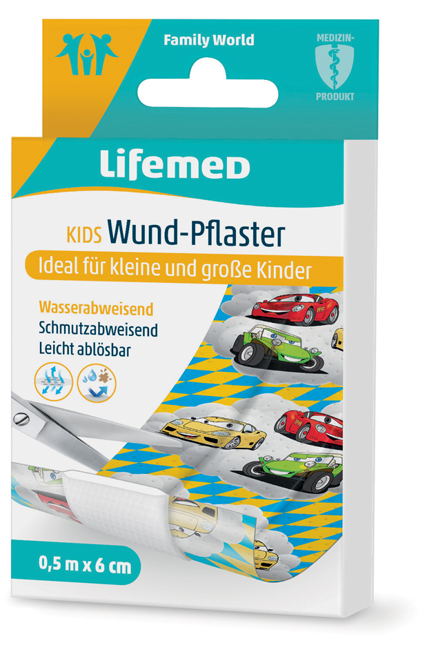 4251594200048 - Lifemed Kinder-Wund-Pflaster Autos 500 mm x 60 mm