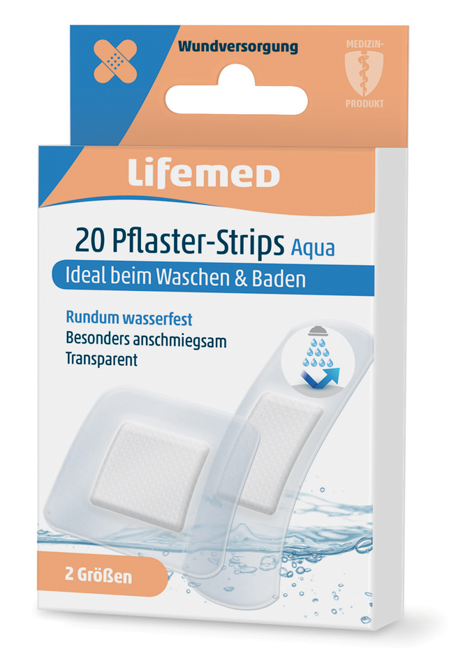 4251594200550 - Lifemed Pflaster-Strips Aqua transparent 20er