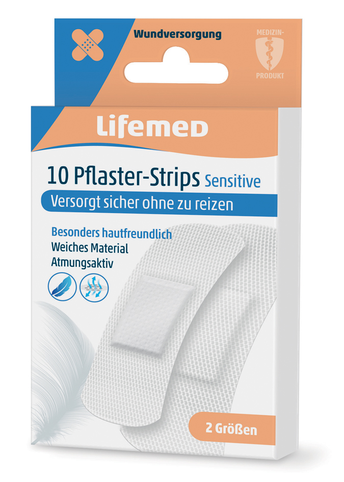 4251594200567 - Lifemed Pflaster-Strips Sensitive weiß 10er