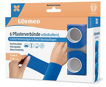 4251594209225 - Lifemed Pflasterverband selbsthaftend blau 6er