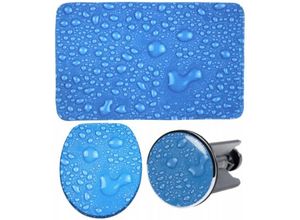 4251599522701 - 3-teiliges Badezimmer Set Tautropfen Blau