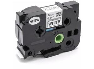 4251605230835 - Vhbw - Schriftband Kassette 24mm schwarz auf weiß extra stark kompatibel mit Etiketten-Drucker Ersatz für Brother TZE-S251