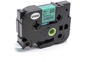 4251605242258 - Schriftband-Kassette kompatibel mit Brother P-Touch 210E 2110 220 2200 2210 2300 2310 Etiketten-Drucker 18mm Schwarz auf Grün Flexibel - Vhbw