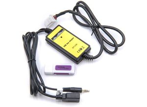 4251605261709 - vhbw AUX USB Audio Adapter Kabel KFZ Radio (145 cm) kompatibel mit Toyota MR2 2004-2010 Matrix 2003-2010 Prius 2004-2010 Auto Autoradio - USB