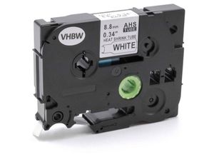 4251605293274 - Schriftband-Kassette kompatibel mit Brother P-Touch E300 E300VP E500 Etiketten-Drucker Schwarz auf Weiß Schrumpfschlauch-Kassette 88 mm - Vhbw