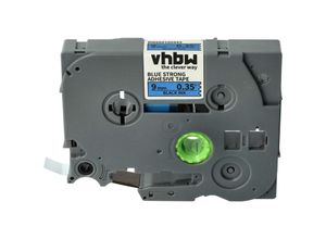 4251605293502 - Vhbw - Schriftband Kassette 9mm schwarz auf blau extra stark kompatibel mit Etiketten-Drucker Brother P-Touch 1000 1000BTS 1000F 1005 1005BTS