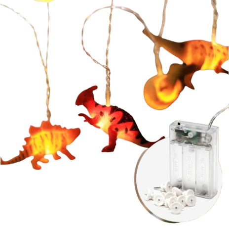 4251609501504 - Cozy Home LED-Lichtgirlande Dino - 12 Figuren - warmweißes Licht - funktioniert mit Batterie und Strom - dekoratives und kinderfreundliches Design 4251609501504 - Cozy Home LED-Lichtgirlande Dino - 12 Figuren - warmweißes Licht - funktioniert mit Batterie und Strom - dekoratives und kinderfreundliches Design