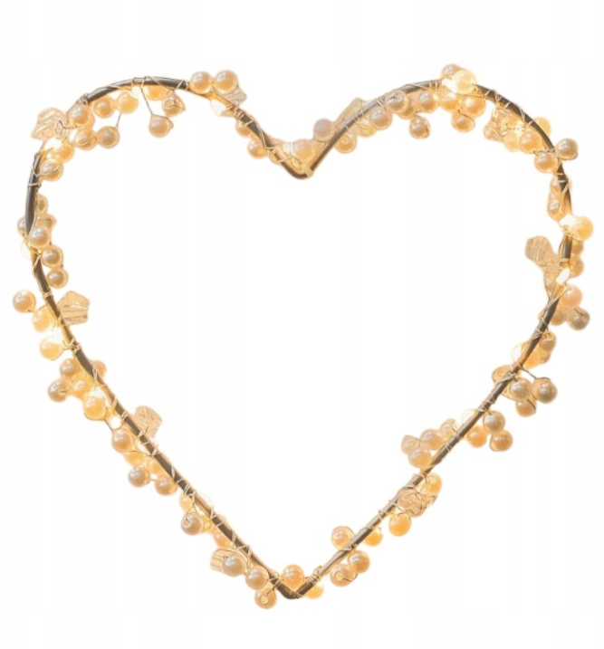 4251609502273 - LED-Lichterkranz in Herzform - 100 V - 240 V - Warmweiß - Silber - 17 x 18 x 45 cm