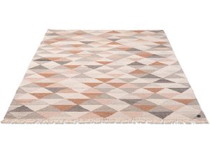 4251619606183 - Teppich TOM TAILOR HOME Triangle Kelim Teppiche Gr B L 65 cm x 135 cm 5 mm 1 St beige (natur) Fransenteppich Baumwollteppiche handgewebt mit Fransen Boho-Style