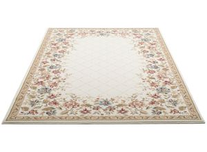 4251619620462 - Wollteppich HOME AFFAIRE Walchen Teppiche Gr B L 133 cm x 133 cm 10 mm 1 St beige Orientalische Muster reine Wolle Blumen Design Wohnzimmer