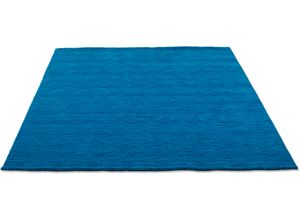 4251619621384 - Wollteppich HOME AFFAIRE Karchau Teppiche Gr B L 60 cm x 90 cm 13 mm 1 St blau Schurwollteppiche Handweb Teppich meliert reine Wolle handgewebt brilliante Farben