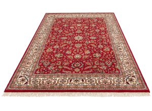 4251619623838 - Orientteppich HOME AFFAIRE Aras Teppiche Gr B L 40 cm x 60 cm 12 mm 1 St rot Fransenteppich Esszimmerteppiche handgeknüpft reine Wolle mit Fransen Wohnzimmer