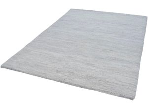 4251619652982 - Wollteppich THEKO Hadj Uni Teppiche Gr B L 60 cm x 120 cm 25 mm 1 St beige (natur grau) Schurwollteppiche echter Berber Teppich reine Wolle meliert handgeknüpft