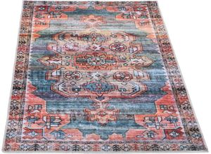 4251619663780 - Teppich GINO FALCONE Adara GF 091 Teppiche Gr B L 140 cm x 200 cm 3 mm 1 St bunt Orientalische Muster Flachgewebe Orient-Optik Vintage Design waschbar