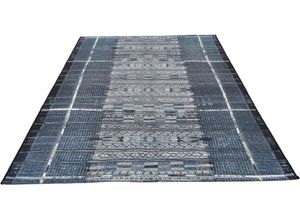 4251619664862 - Teppich GINO FALCONE Outdoor-Africa 38 Teppiche Gr B L 240 cm x 340 cm 5 mm 1 St blau Esszimmerteppiche Flachgewebe Ethno Style In- und Outdoor geeignet