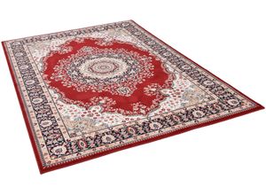 4251619668143 - Wollteppich THEKO Dolna - 809 Teppiche Gr B L 133 cm x 133 cm Ø 133 cm 10 mm 1 St rot Orientalische Muster Kurzflor reine Wolle Orient-Optik