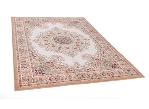 4251619668235 - Wollteppich THEKO Dolna - 809 Teppiche Gr B L 133 cm x 133 cm Ø 133 cm 10 mm 1 St beige Orientalische Muster Kurzflor reine Wolle Orient-Optik