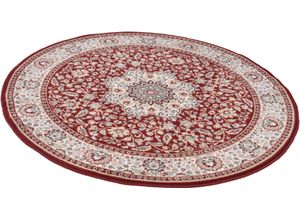 4251619668419 - Wollteppich THEKO Dolna - 859 Teppiche Gr B L 133 cm x 133 cm Ø 133 cm 10 mm 1 St rot Orientalische Muster Kurzflor reine Wolle Orient-Optik