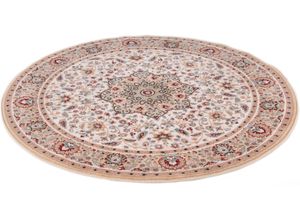 4251619668501 - Wollteppich THEKO Dolna - 859 Teppiche Gr B L 133 cm x 133 cm Ø 133 cm 10 mm 1 St beige Orientalische Muster Kurzflor reine Wolle Orient-Optik