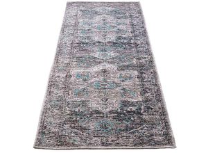 4251619679095 - Teppich TOM TAILOR HOME Funky Orient Tabriz Teppiche Gr B L 75 cm x 290 cm 5 mm 1 St grau Orientalische Muster Kurzflor Orient-Optik Vintage Design